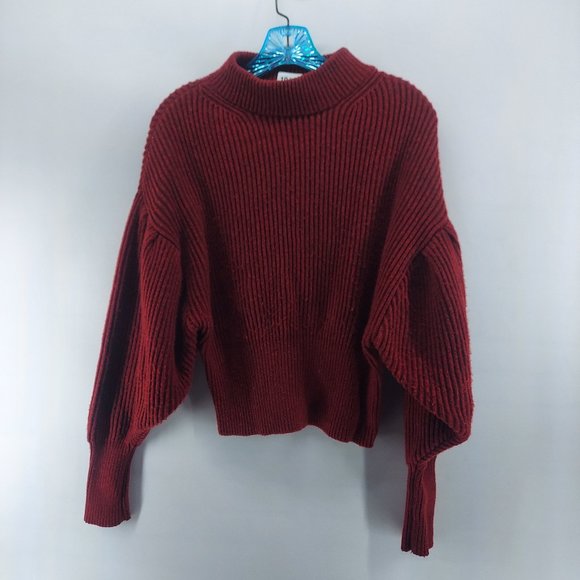 Zara knit Ribbed knit sweater size small balloon sleeve - Picture 1 of 8